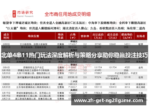 北单4串11热门玩法深度解析与策略分享助你稳赢投注技巧 北单4串11热门玩法深度解析与策略分享助你稳赢投注技巧