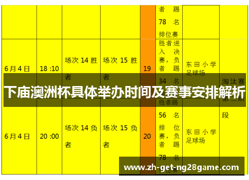 下庙澳洲杯具体举办时间及赛事安排解析 下庙澳洲杯具体举办时间及赛事安排解析